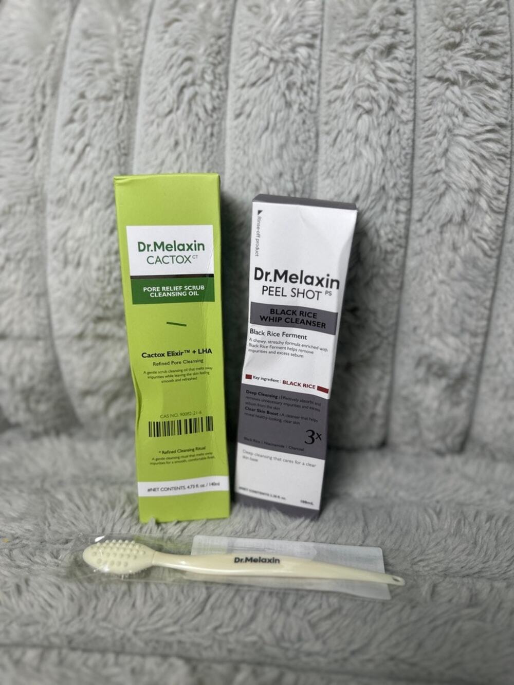 Dr Melaxin Double Cleansing Duo Cactox Oil Black Rice Cleanser Pore Brush New